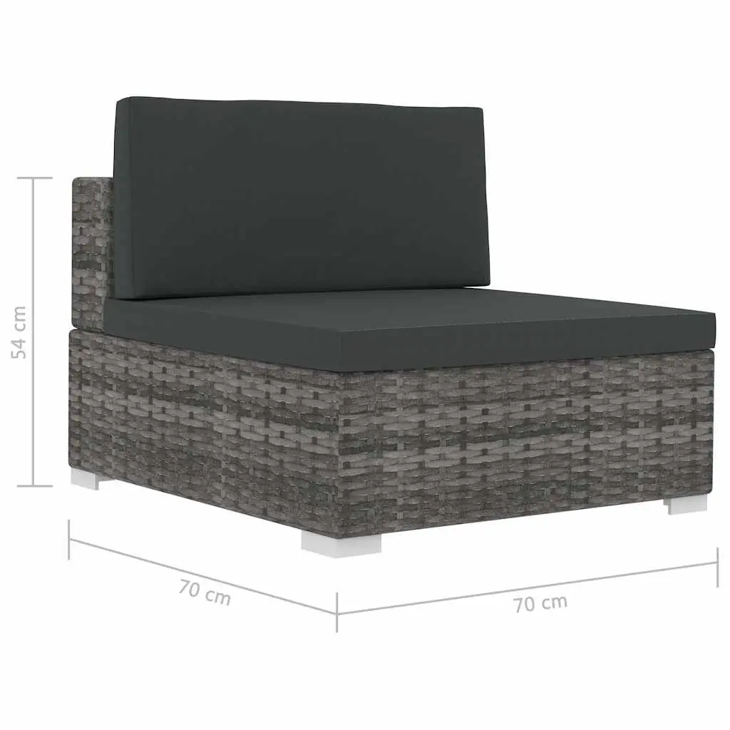 Outdoor Garden Sofa Set 4 Piece Poly Rattan Corner Patio Furniture Grey