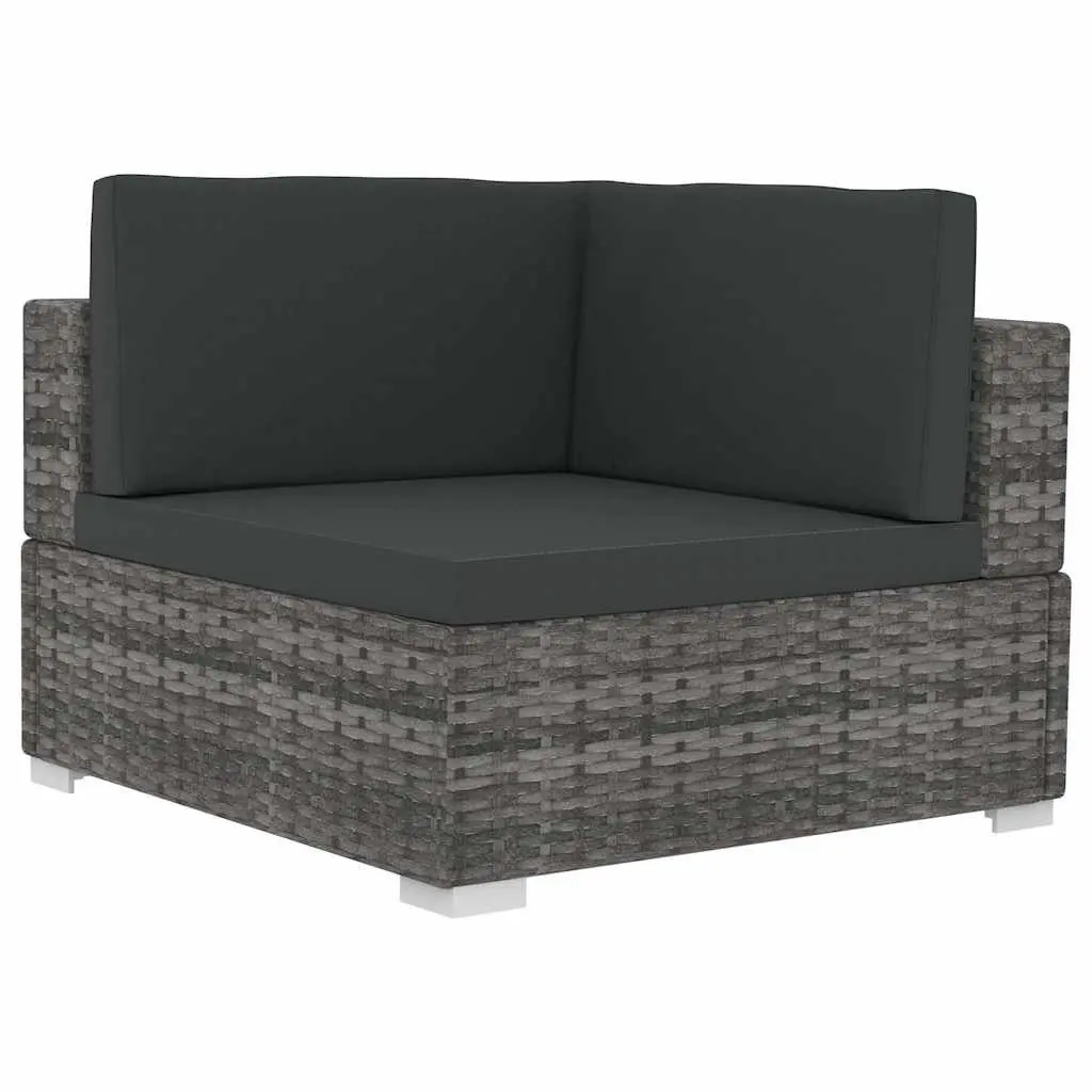 Outdoor Garden Sofa Set 4 Piece Poly Rattan Corner Patio Furniture Grey