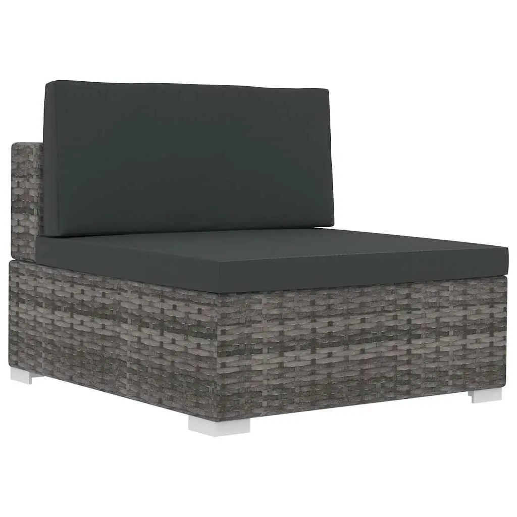 Outdoor Garden Sofa Set 4 Piece Poly Rattan Corner Patio Furniture Grey