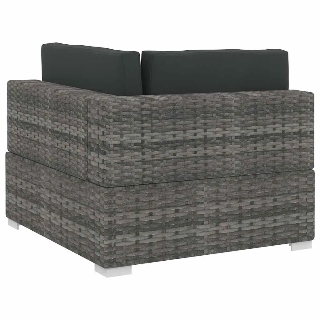 Outdoor Garden Sofa Set 4 Piece Poly Rattan Corner Patio Furniture Grey