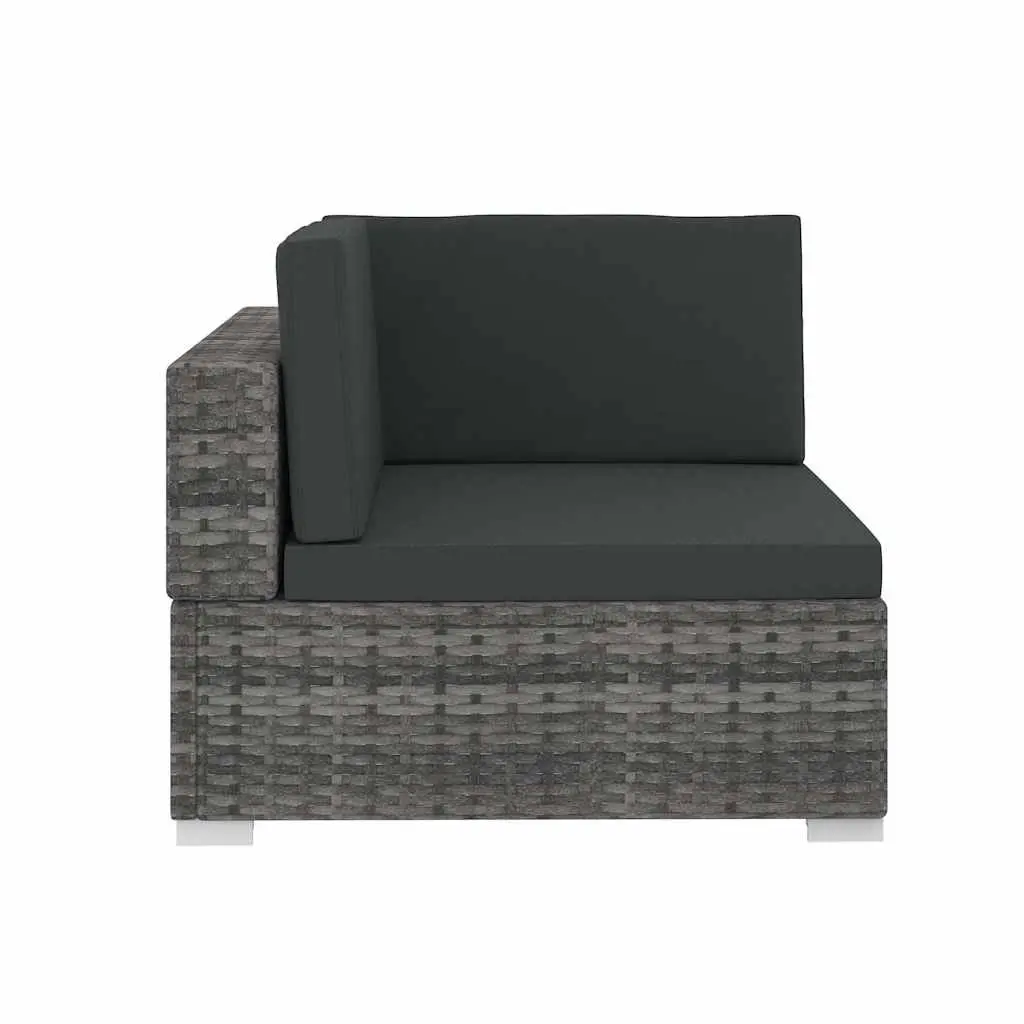 Outdoor Garden Sofa Set 4 Piece Poly Rattan Corner Patio Furniture Grey