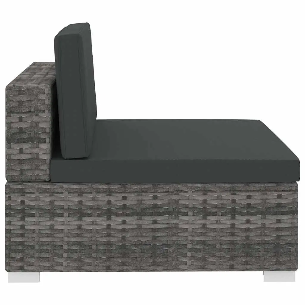 Outdoor Garden Sofa Set 4 Piece Poly Rattan Corner Patio Furniture Grey