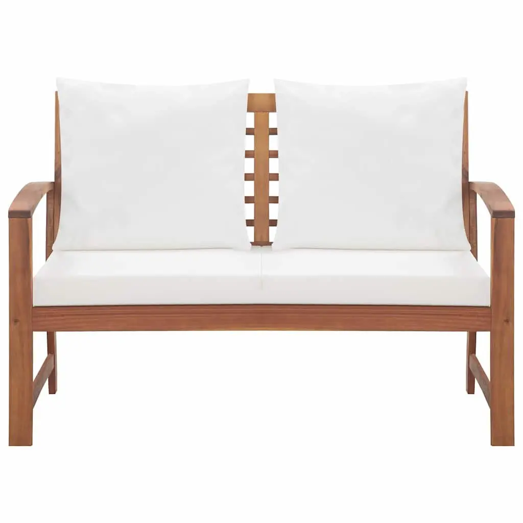 4 Piece Garden Lounge Set Outdoor Use Acacia Wood Sofa with Cushions