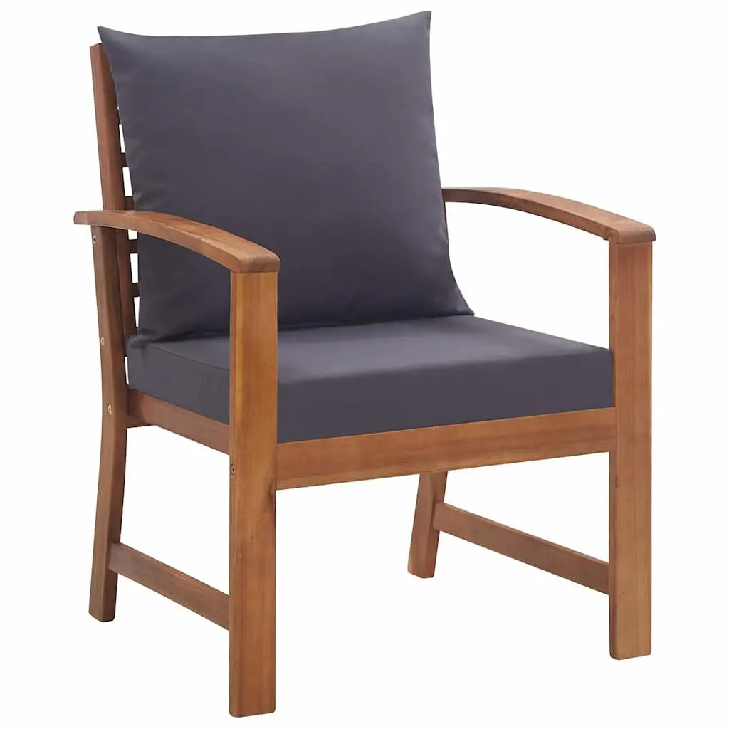 Outdoor Lounge Set 4 Piece Garden Furniture for Patio Grey