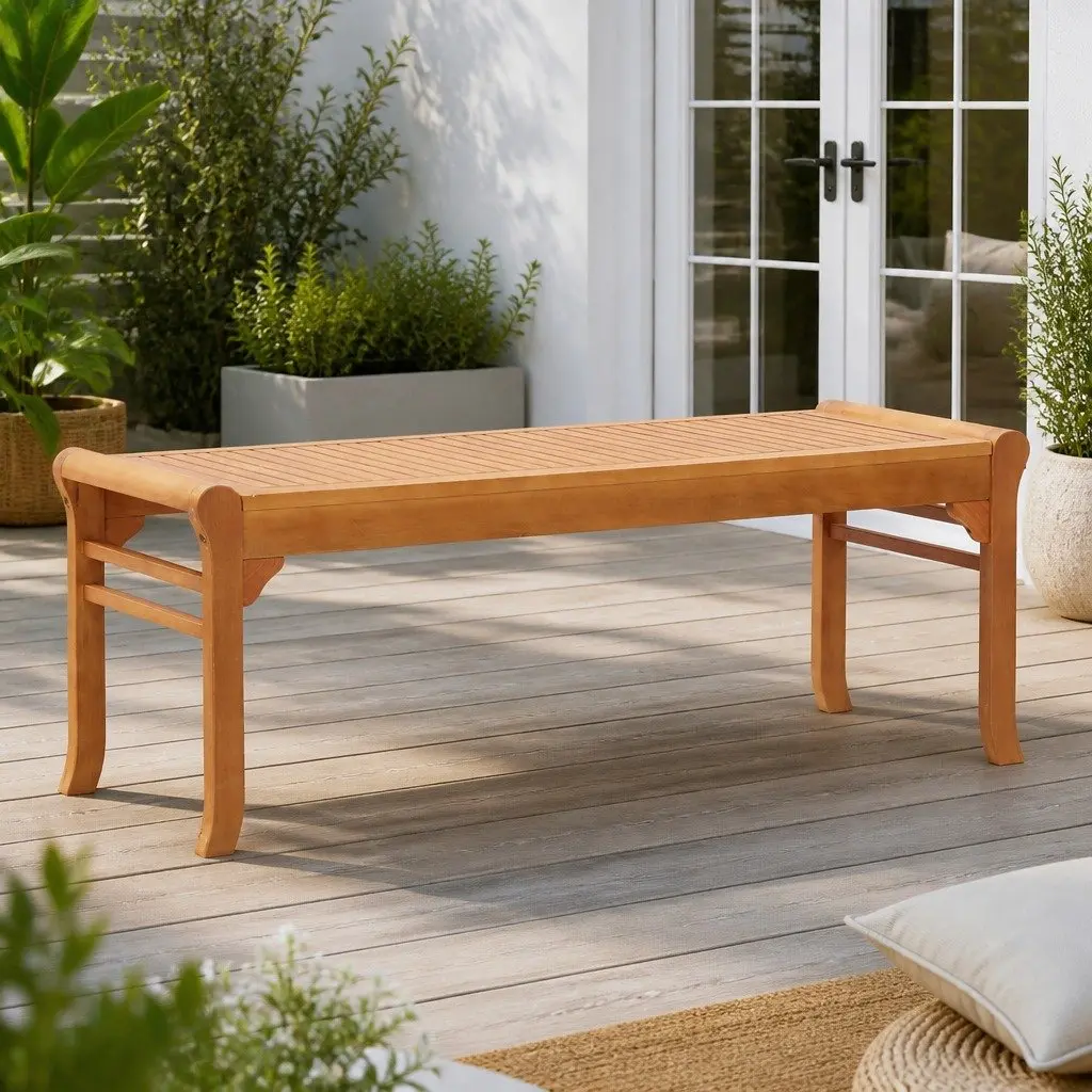 Wooden Bench Outdoor Garden Seating 120cm