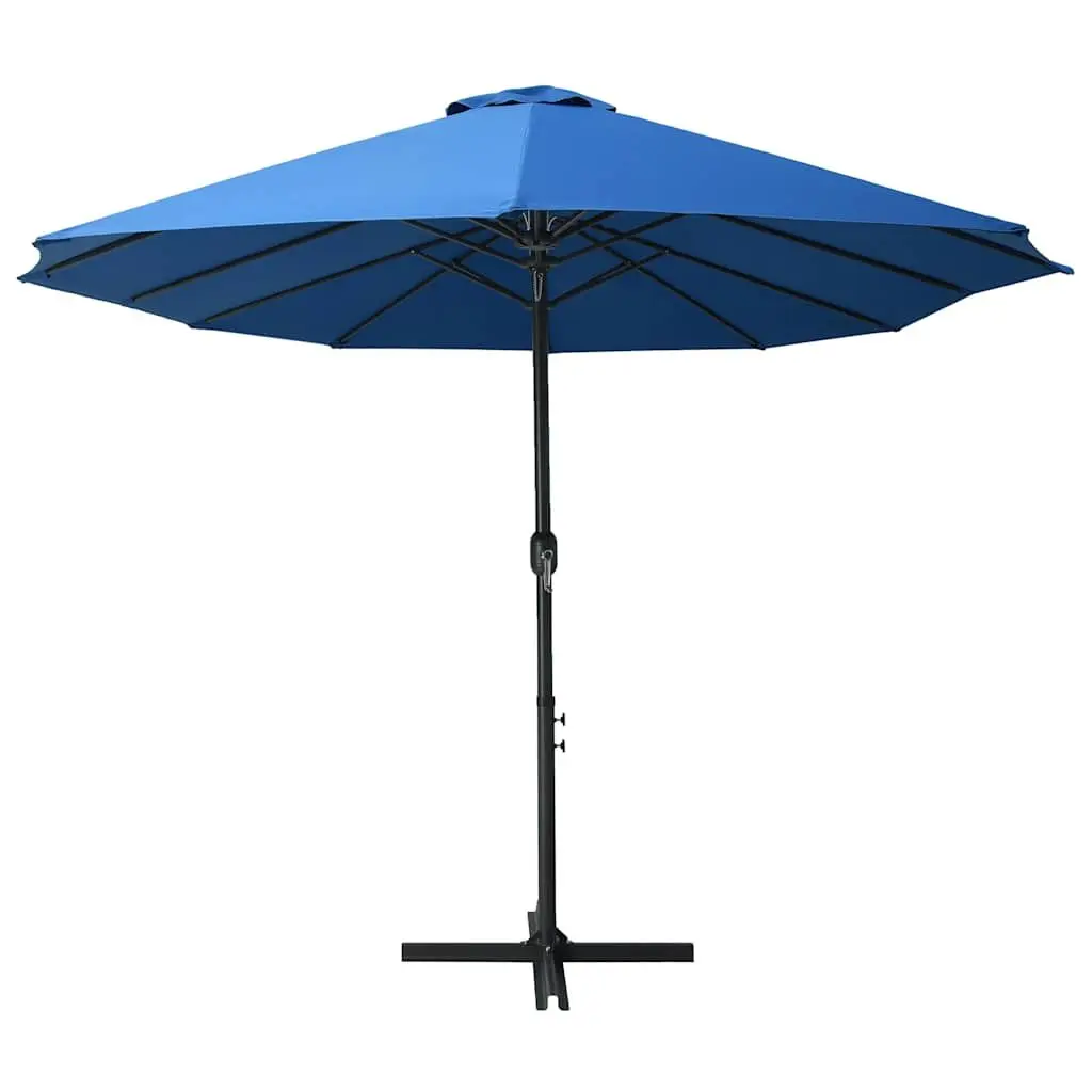 Garden Parasol Outdoor Umbrella 460x270 cm Double-Top Shade Crank Open Blue