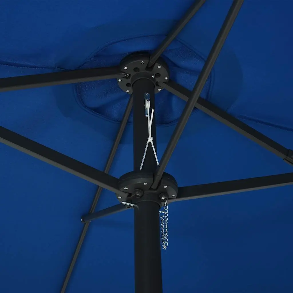 Garden Parasol Outdoor Umbrella 460x270 cm Double-Top Shade Crank Open Blue