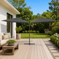 Double Parasol Outdoor Umbrella - Dimensions 250x250 cm, Anthracite