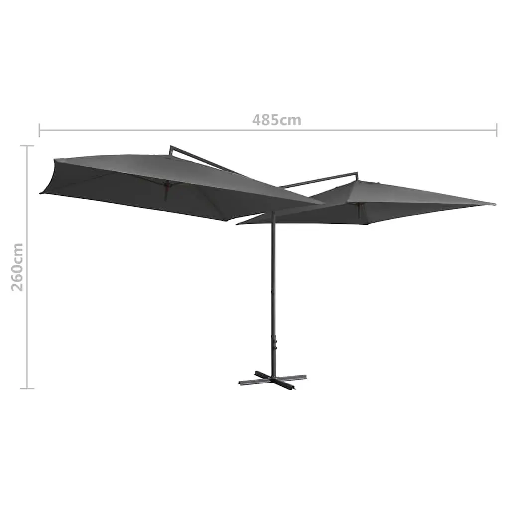 Double Parasol Outdoor Umbrella Garden Shade 250x250 cm UV Protection Crank