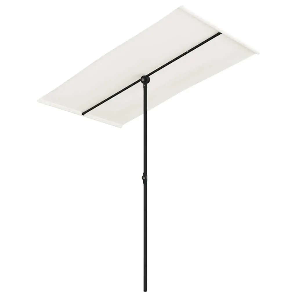 Garden Parasol Outdoor Sunshade Umbrella 180x110cm Rotating Canopy White