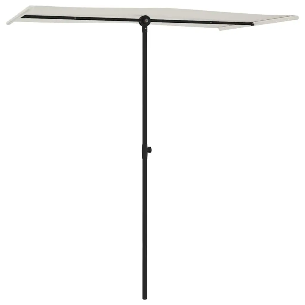 Garden Parasol Outdoor Sunshade Umbrella 180x110cm Rotating Canopy White