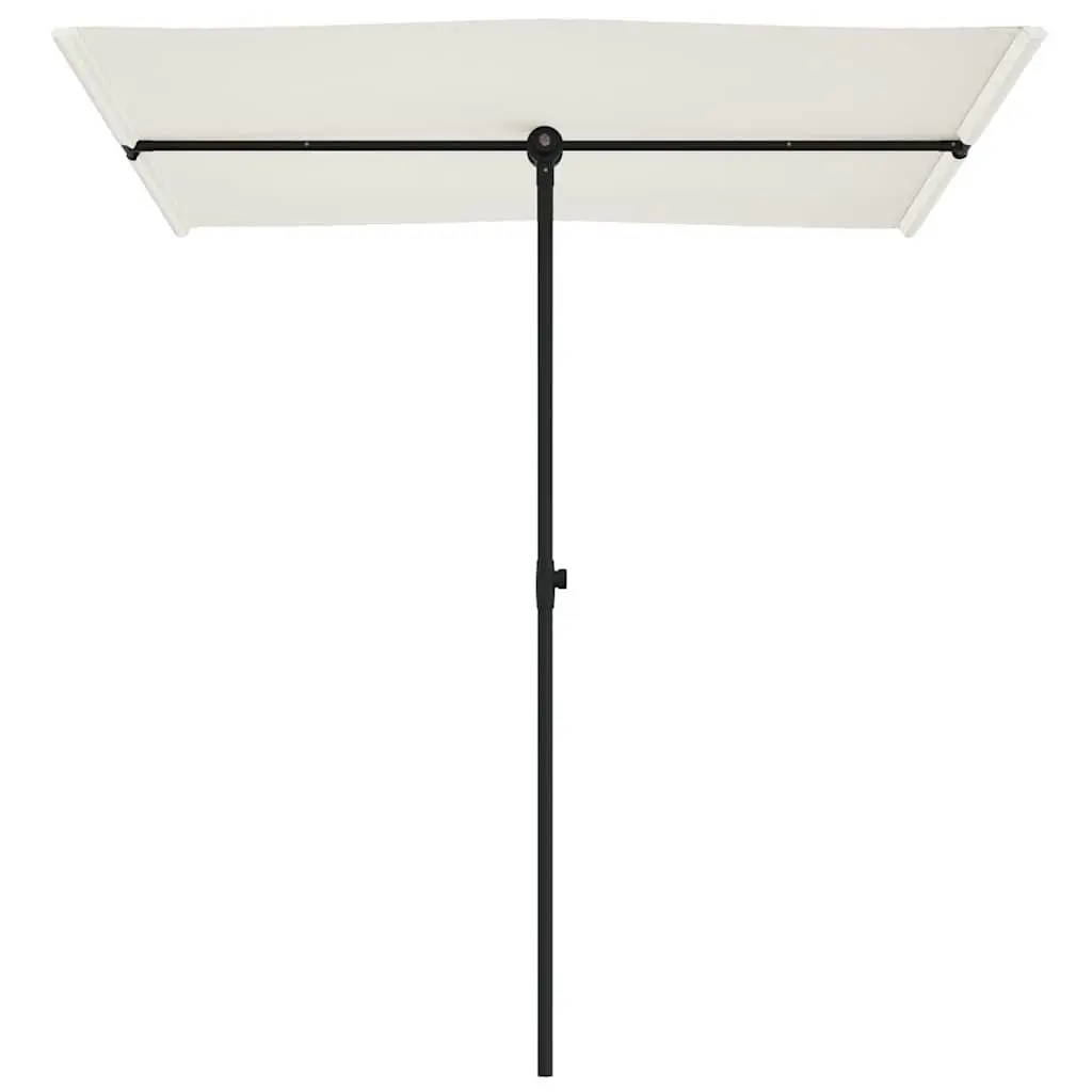 Garden Parasol Outdoor Sunshade Umbrella 180x110cm Rotating Canopy White