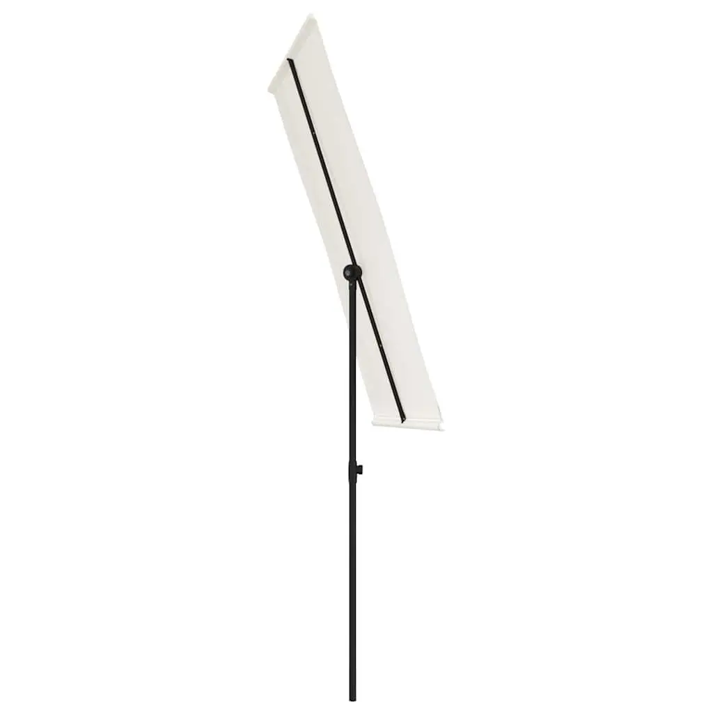 Garden Parasol Outdoor Sunshade Umbrella 180x110cm Rotating Canopy White