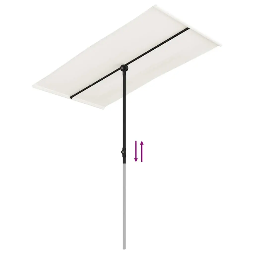 Garden Parasol Outdoor Sunshade Umbrella 180x110cm Rotating Canopy White