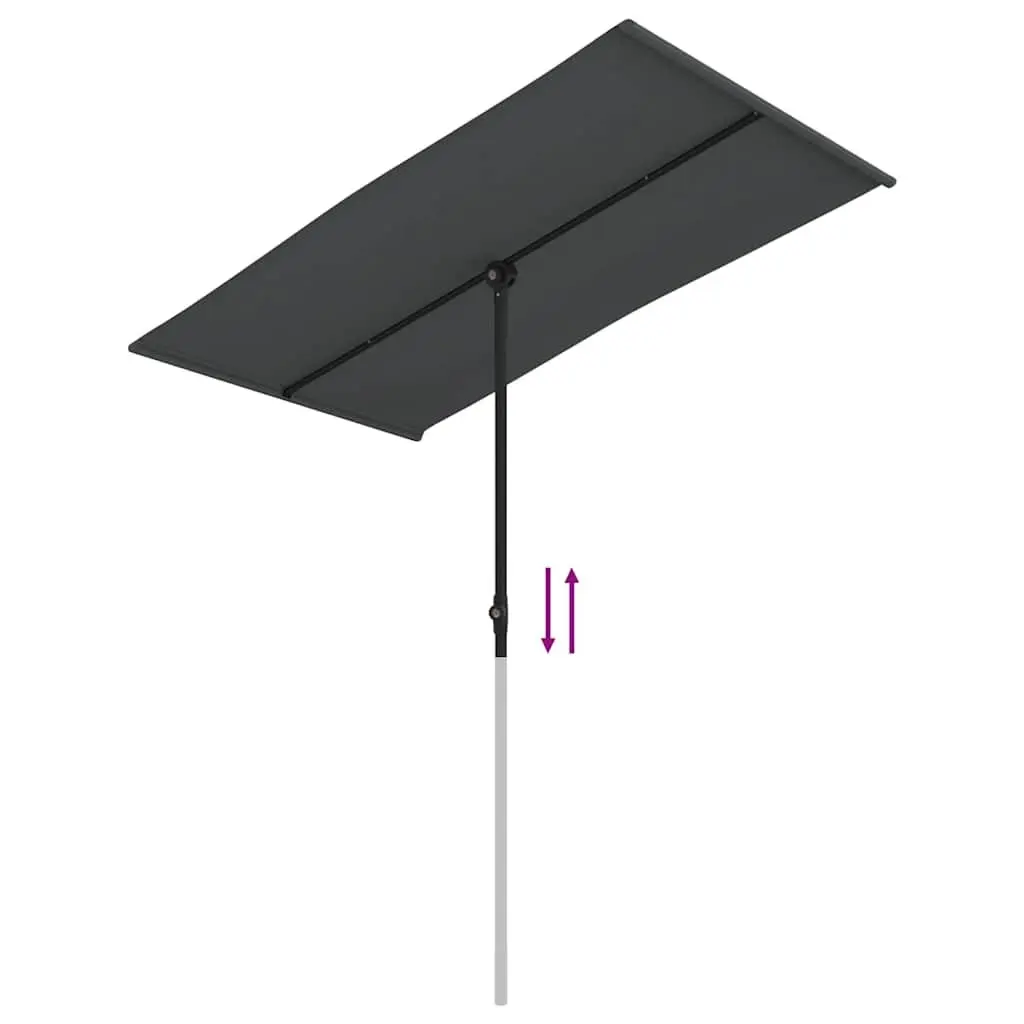 Garden Parasol Outdoor Shade Canopy 180x110cm Rotating Umbrella