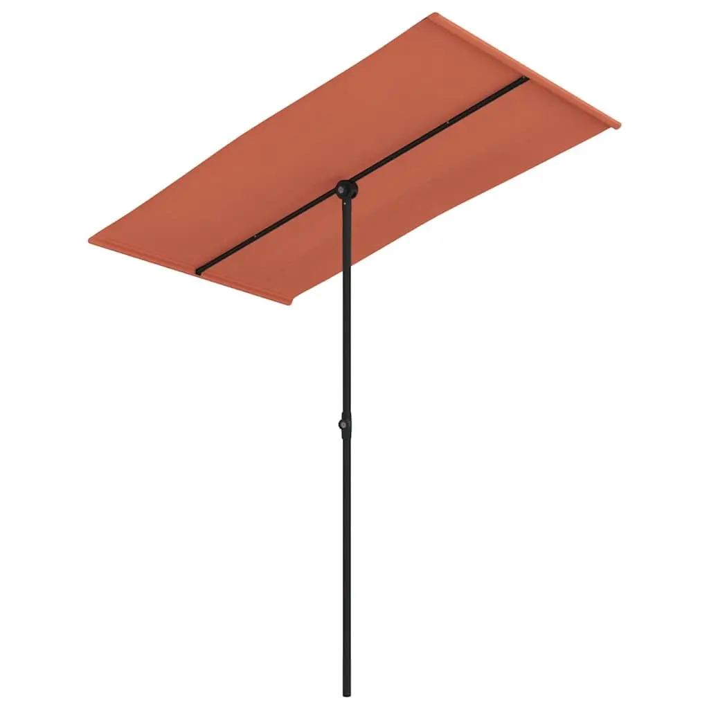 Garden Parasol Outdoor Use 180x110cm Rotating Canopy UV Protection Brown