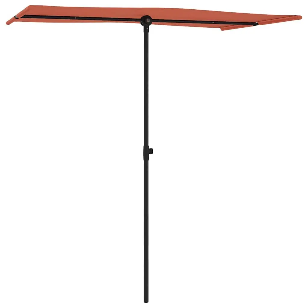 Garden Parasol Outdoor Use 180x110cm Rotating Canopy UV Protection Brown