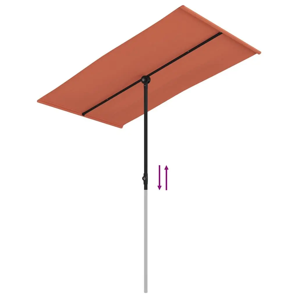 Garden Parasol Outdoor Use 180x110cm Rotating Canopy UV Protection Brown