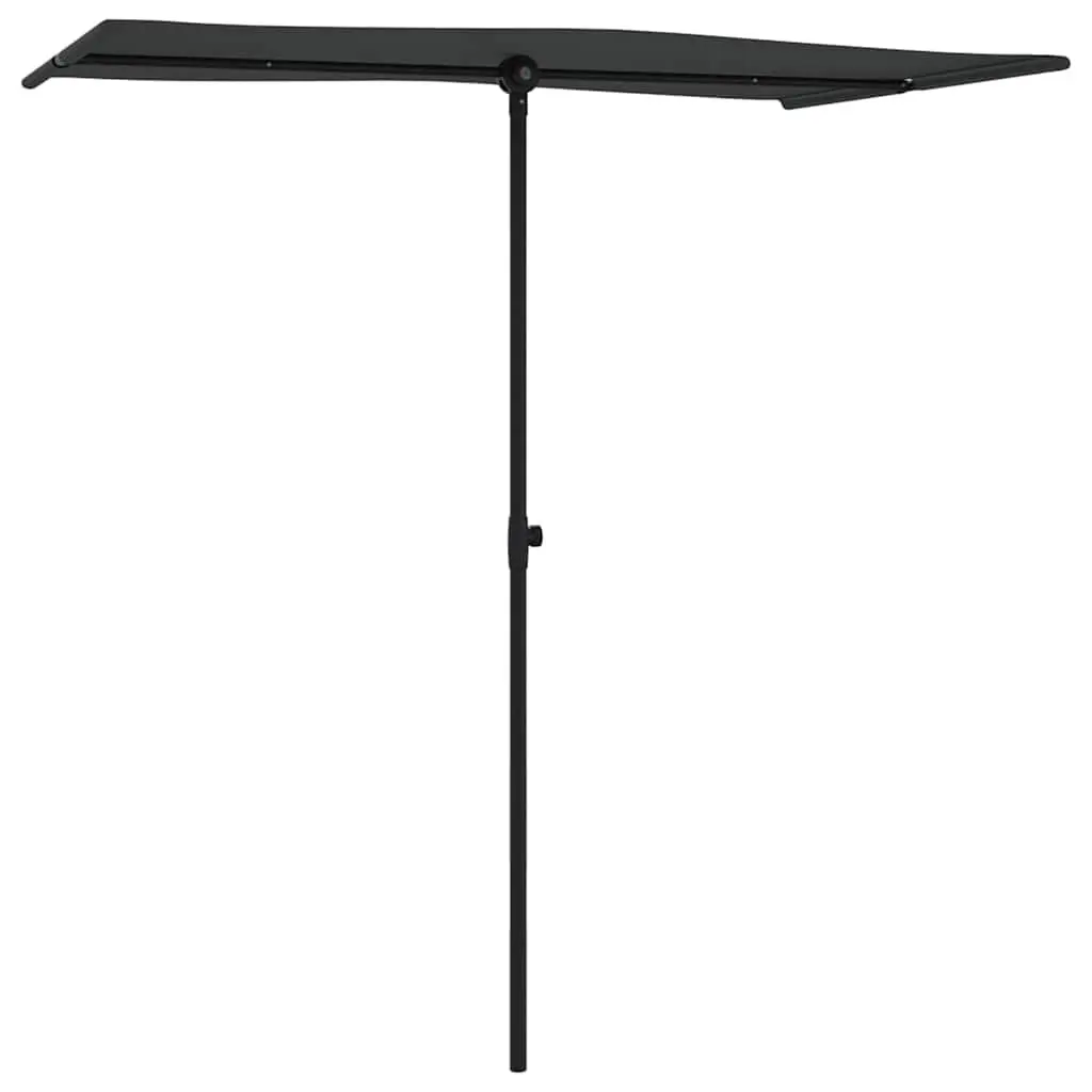 Garden Parasol Outdoor Sunshade Umbrella 180x110cm Black