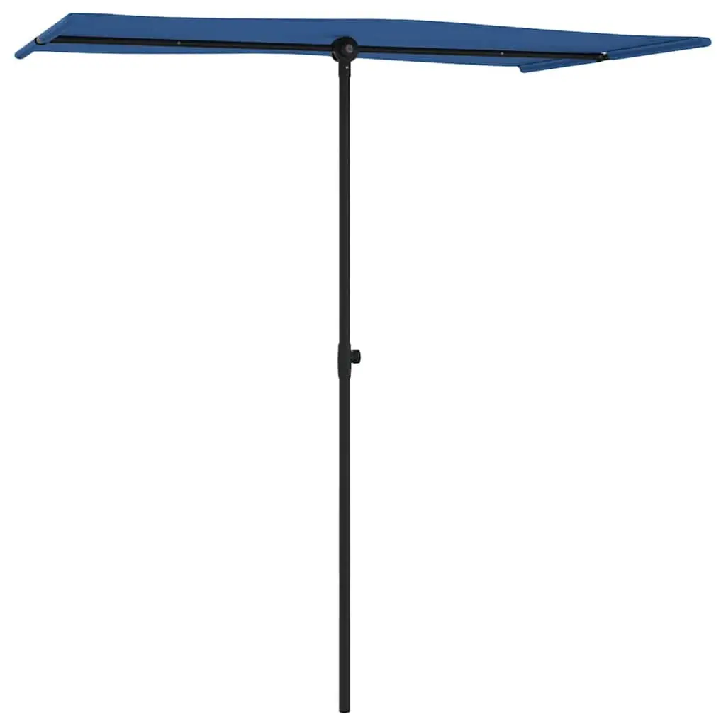 Garden Parasol Sun Shade Outdoor Umbrella 180x110 cm Rotating Canopy Azure Blue