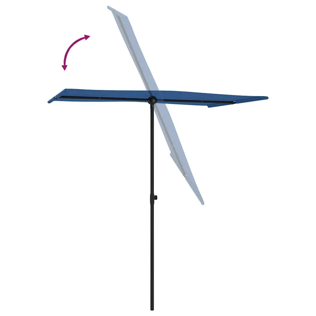 Garden Parasol Sun Shade Outdoor Umbrella 180x110 cm Rotating Canopy Azure Blue