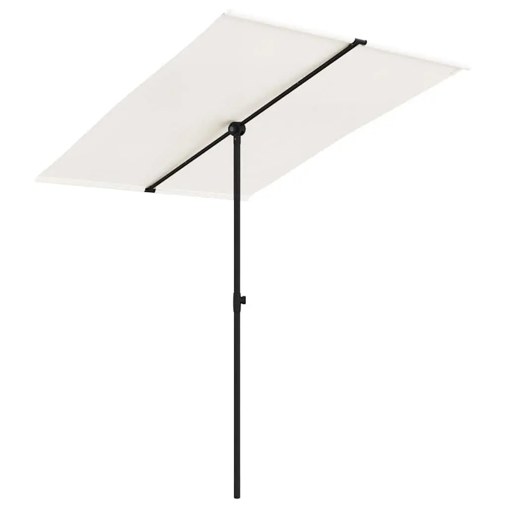 Garden Parasol Outdoor Umbrella 2x1.5m Flat Top Rotating Adjustable Height Shade