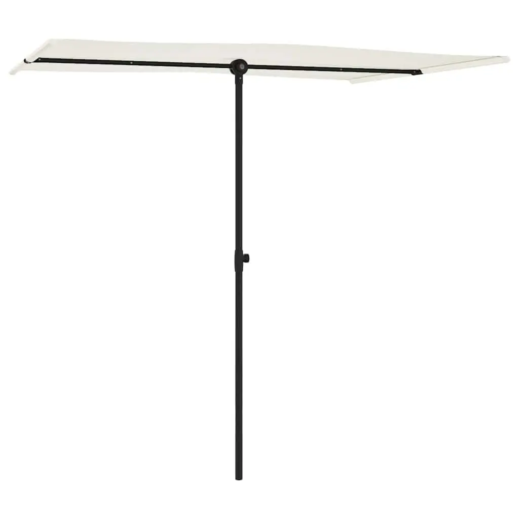 Garden Parasol Outdoor Umbrella 2x1.5m Flat Top Rotating Adjustable Height Shade