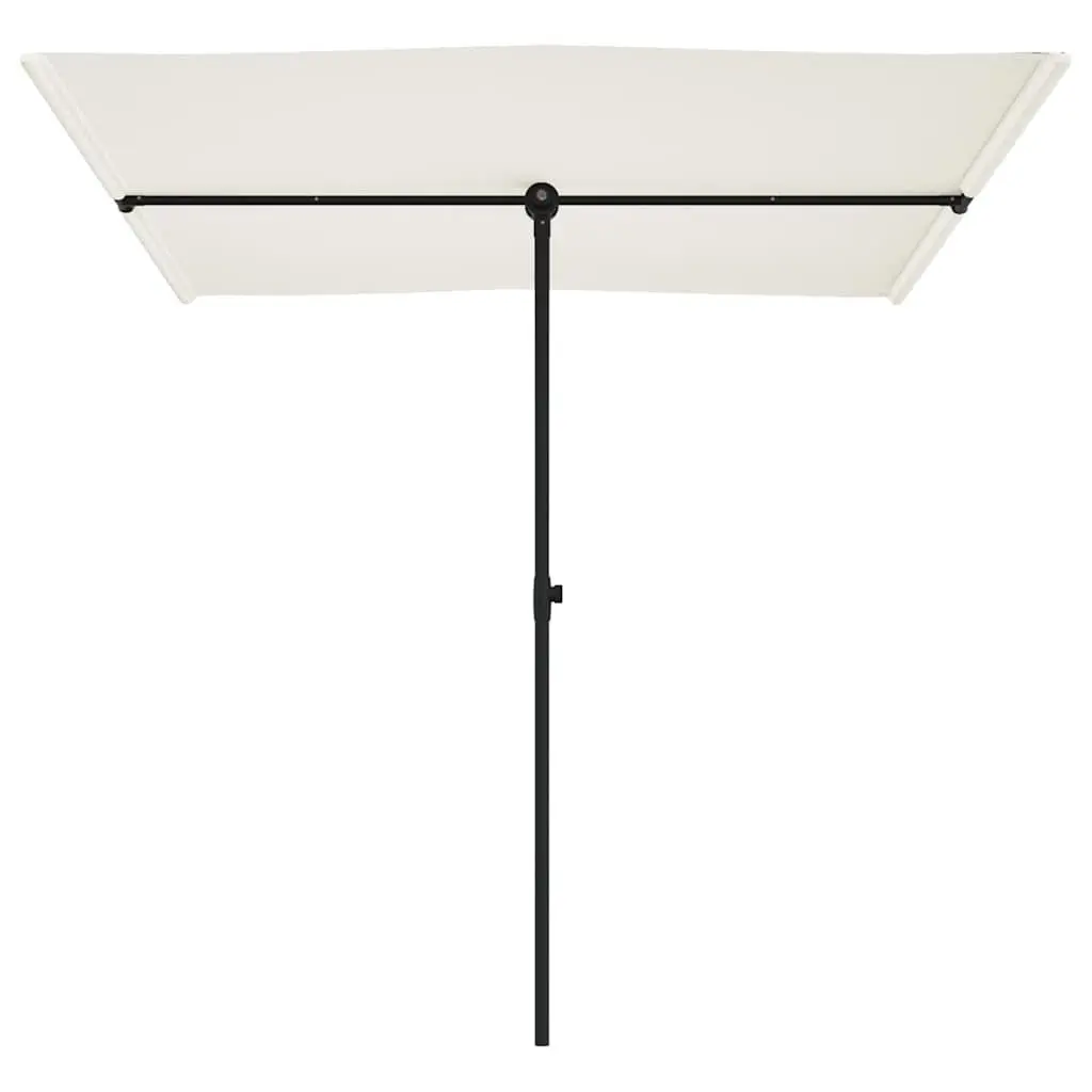 Garden Parasol Outdoor Umbrella 2x1.5m Flat Top Rotating Adjustable Height Shade
