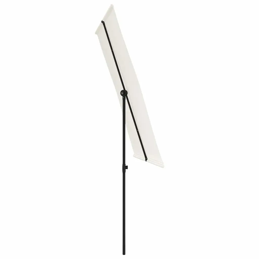 Garden Parasol Outdoor Umbrella 2x1.5m Flat Top Rotating Adjustable Height Shade