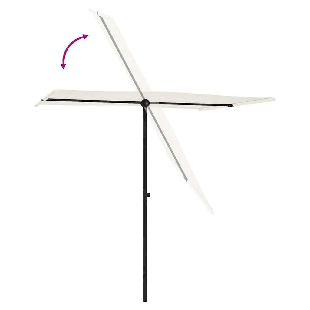 Garden Parasol Outdoor Umbrella 2x1.5m Flat Top Rotating Adjustable Height Shade