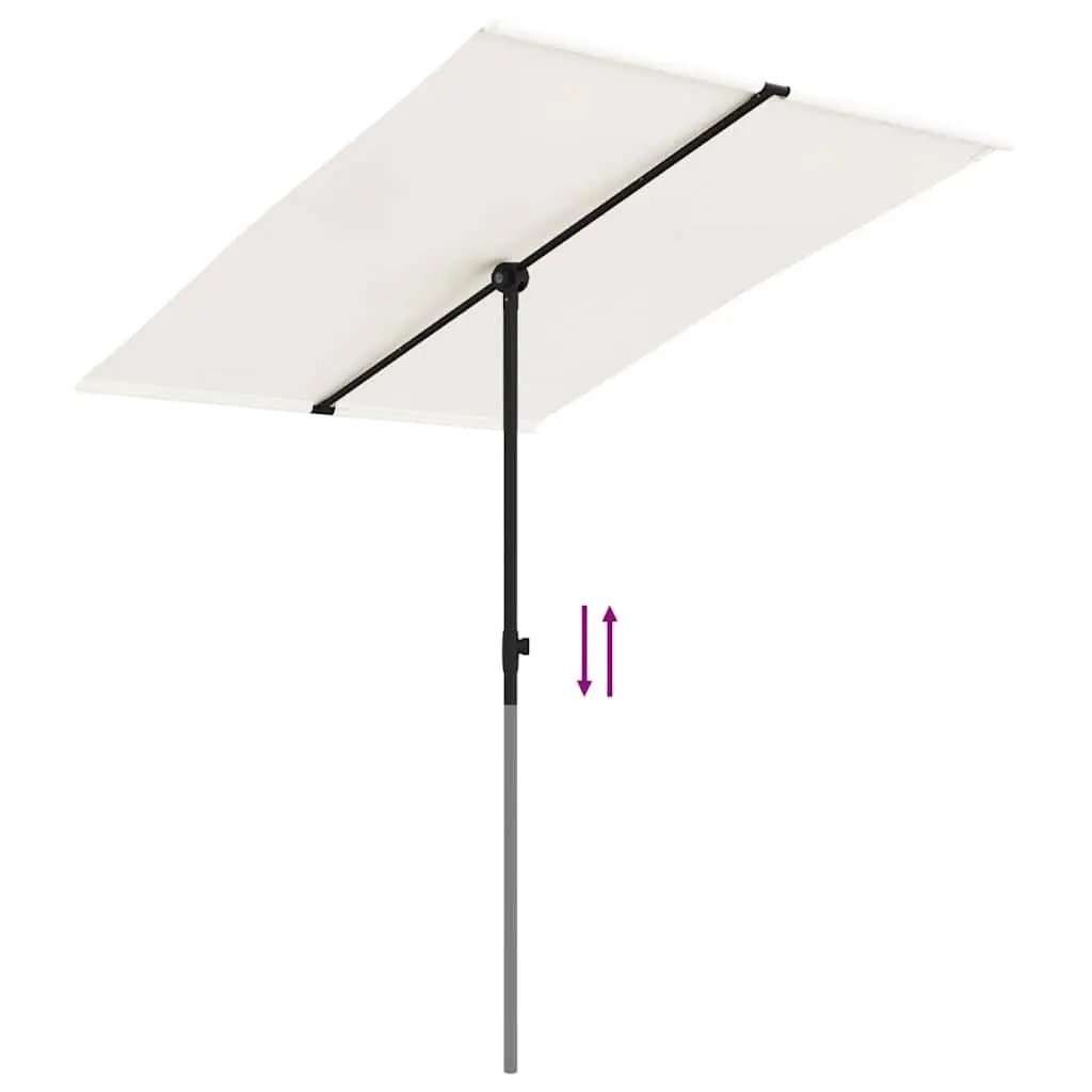 Garden Parasol Outdoor Umbrella 2x1.5m Flat Top Rotating Adjustable Height Shade