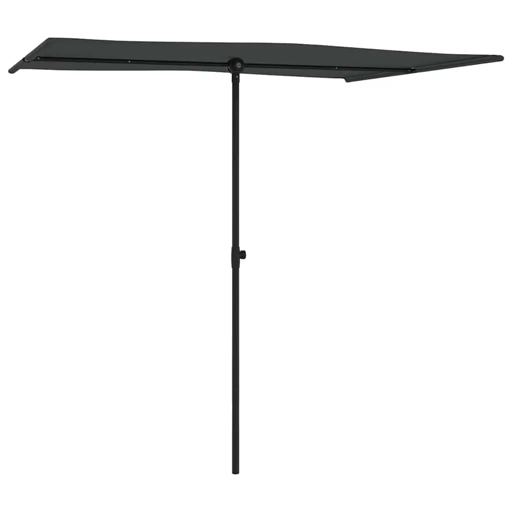 Garden Parasol Outdoor Umbrella 2x1.5m Anthracite