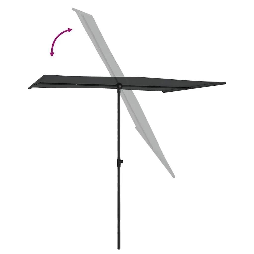 Garden Parasol Outdoor Umbrella 2x1.5m Anthracite