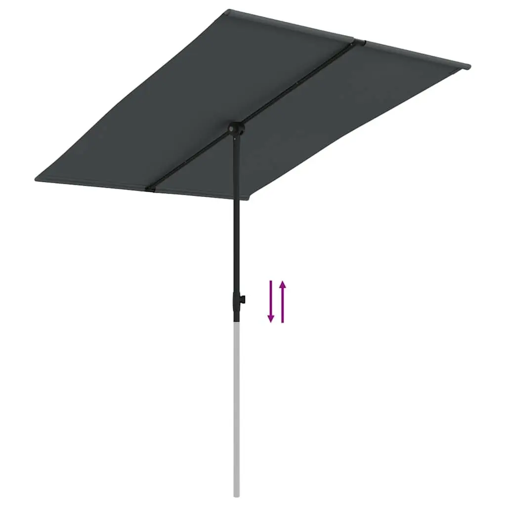 Garden Parasol Outdoor Umbrella 2x1.5m Anthracite