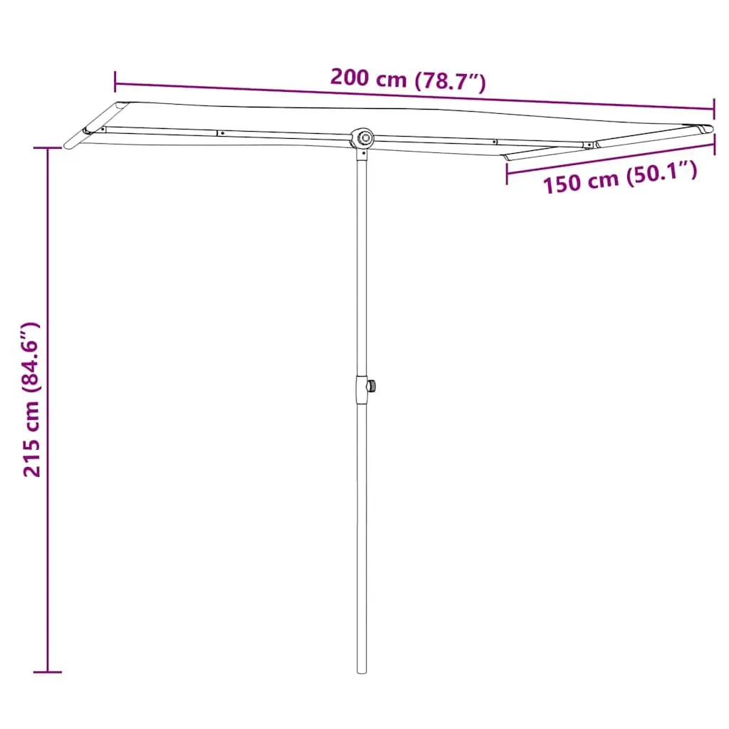 Garden Parasol Outdoor Sun Shade Umbrella 2x1.5m Taupe
