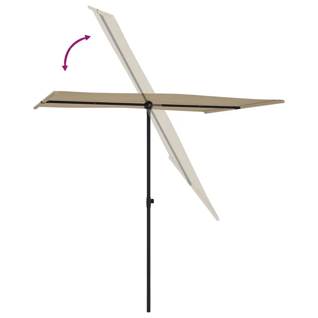 Garden Parasol Outdoor Sun Shade Umbrella 2x1.5m Taupe