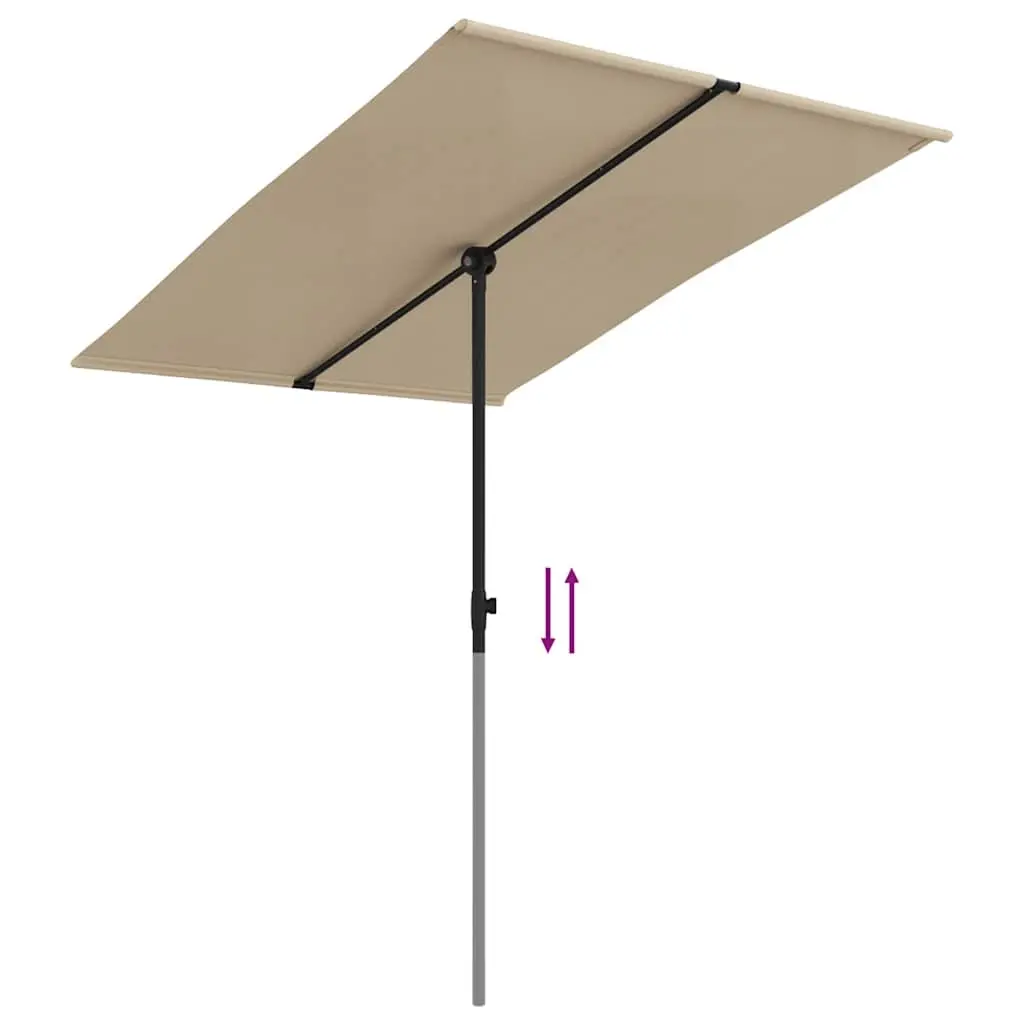 Garden Parasol Outdoor Sun Shade Umbrella 2x1.5m Taupe
