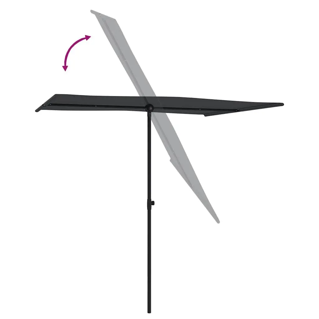 Garden Parasol Outdoor Umbrella 2x1.5m Shade Canopy Flat Top Rotatable