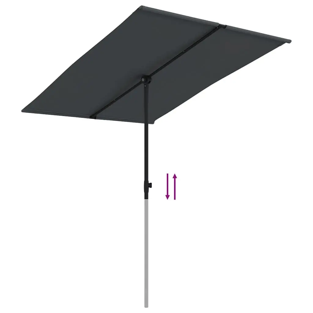 Garden Parasol Outdoor Umbrella 2x1.5m Shade Canopy Flat Top Rotatable