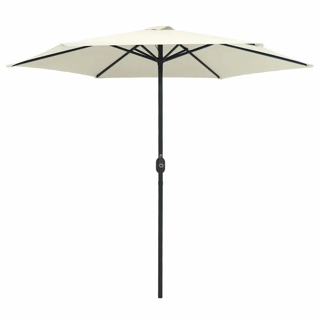 Garden Parasol Outdoor Sunshade Umbrella 270x246cm Crank Mechanism White