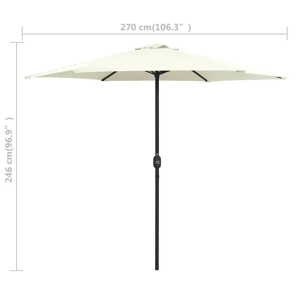 Garden Parasol Outdoor Sunshade Umbrella 270x246cm Crank Mechanism White