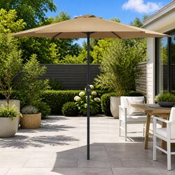 Garden Parasol Specifications: 270x246cm Taupe Umbrella
