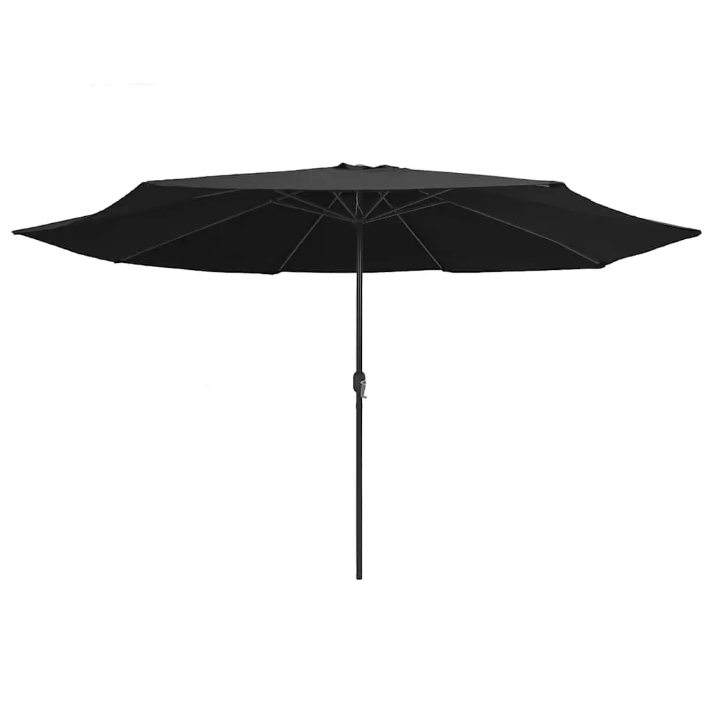 Garden Parasol 390cm Outdoor Shade Umbrella with Metal Pole Crank Opening Black