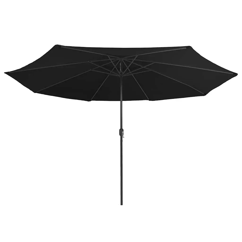 Garden Parasol 390cm Outdoor Shade Umbrella with Metal Pole Crank Opening Black
