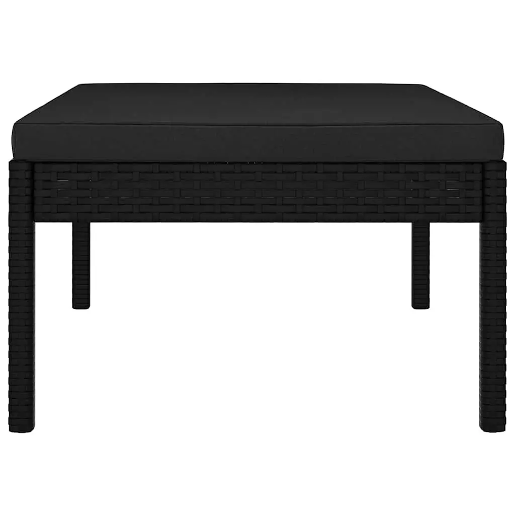 Outdoor Lounge Set 3 Piece Garden Furniture Poly Rattan Patio Sofa Black