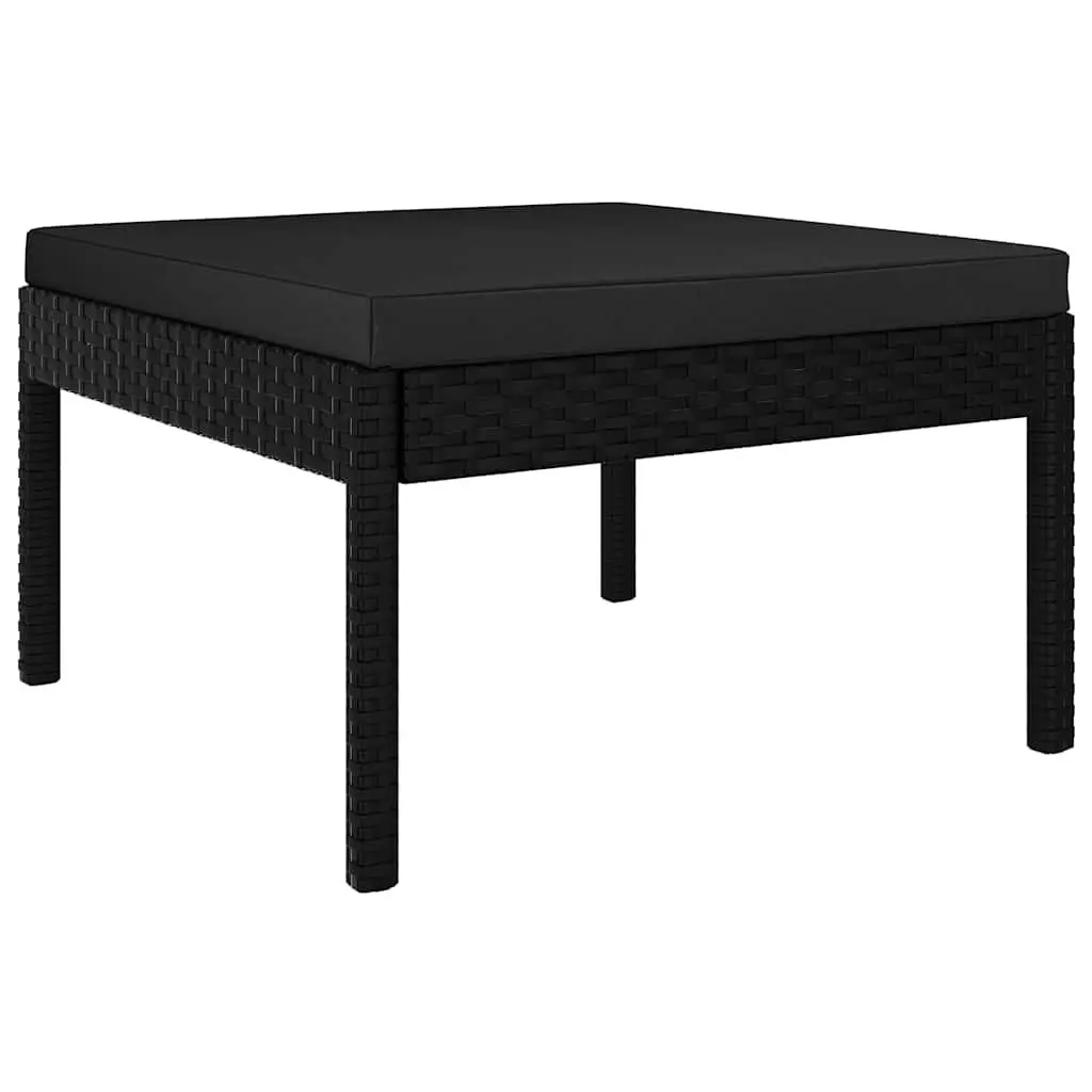 Outdoor Lounge Set 3 Piece Garden Furniture Poly Rattan Patio Sofa Black