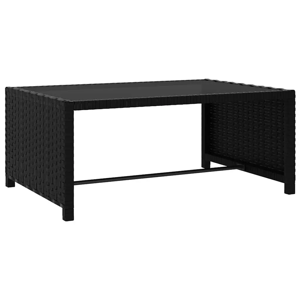 Reclining Garden Chairs Set for Outdoor Use Black Poly Rattan 2 Piece with Table