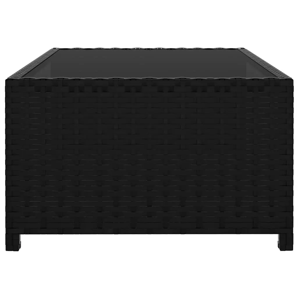 Reclining Garden Chairs Set for Outdoor Use Black Poly Rattan 2 Piece with Table