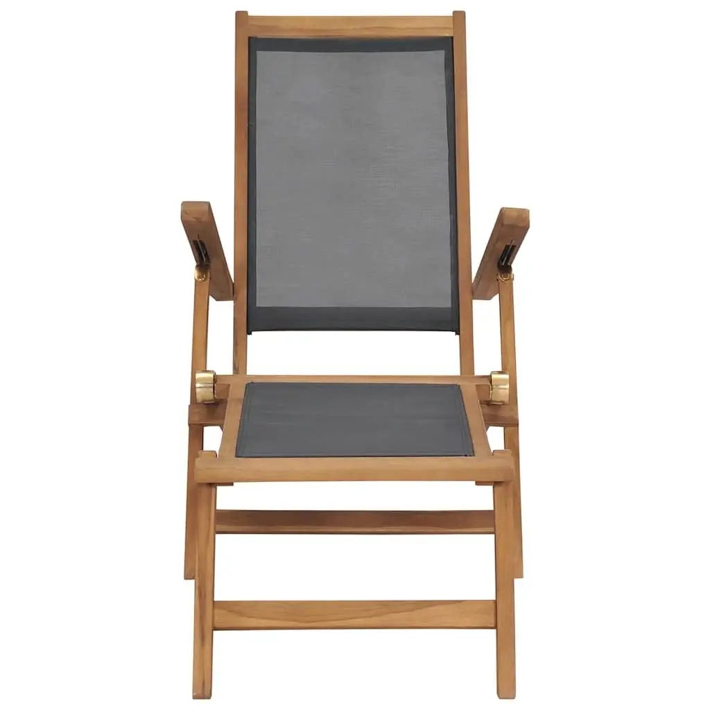 Deck Chair for Garden Patio Reclining Backrest with Detachable Footrest