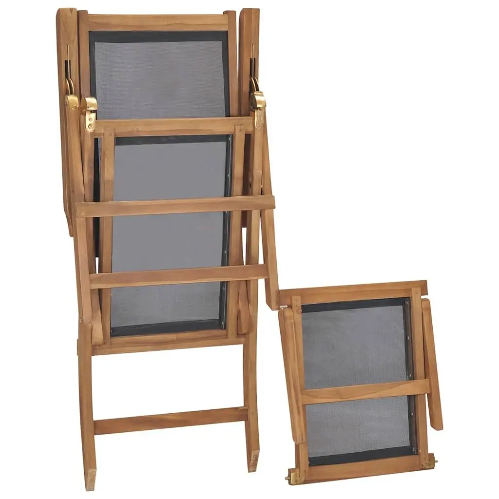 Deck Chair for Garden Patio Reclining Backrest with Detachable Footrest